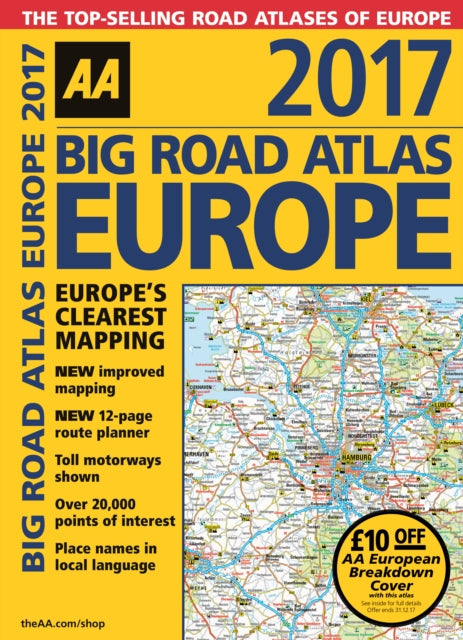 AA Big Road Atlas Europe 2017 - 9780749577872